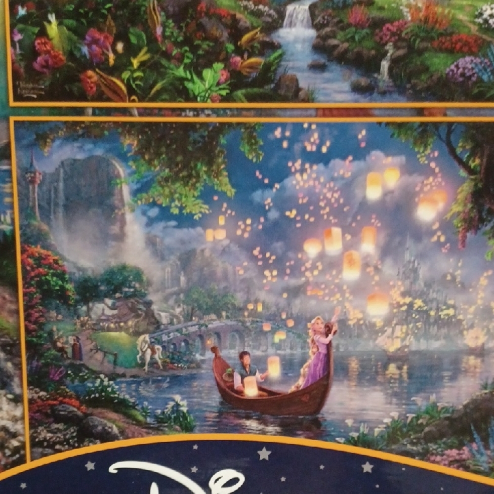 Disney Thomas Kinkade 4-in-1 Puzzle Set with Vibrant Colors - Picture 4 of 7